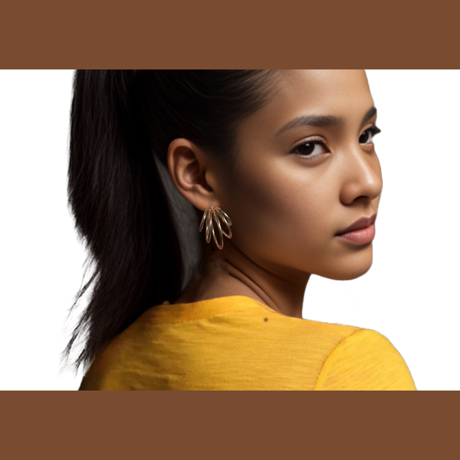 5 Ring Gold Hoop Earrings-gallery-42474066870522