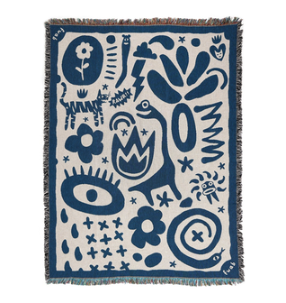 Blue Doodles Throw