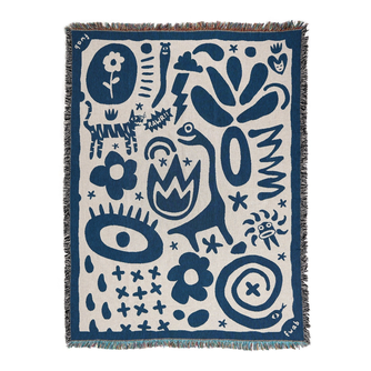 Blue Doodles Throw