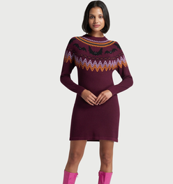 It Be Like 'Bat' Fair Isle Sweater Dress