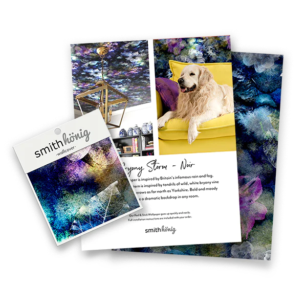 Peel and Stick Wallpaper - Bryony Storm / Noir-gallery-31174419873905