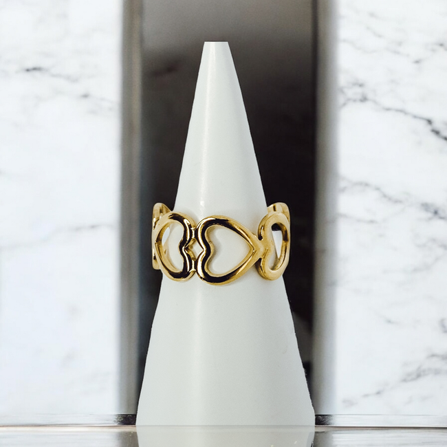 Heart Link Adjustable Ring-gallery-42474101145850