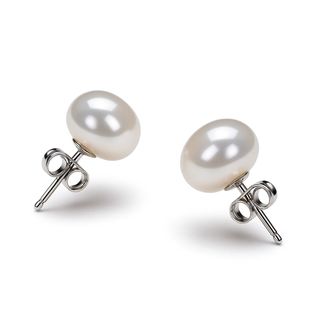 White Freshwater Pearl Stud Earrings 6-7mm