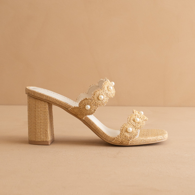 The Helena | Natural Raffia Resort Block Heel Sandal with Pearl Details-gallery-42229787197617