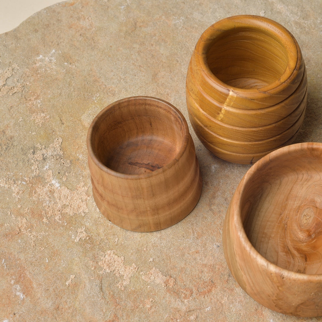 Black Locust, Evergreen Pear, and Spalted Maple: Short King Bowls-gallery-38311929053362