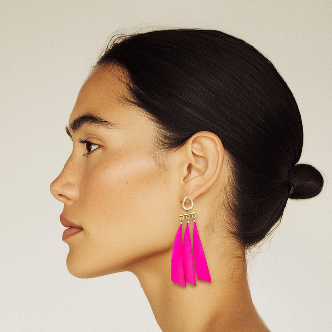 Boho Feather Fringe Earrings-gallery-48011416535192