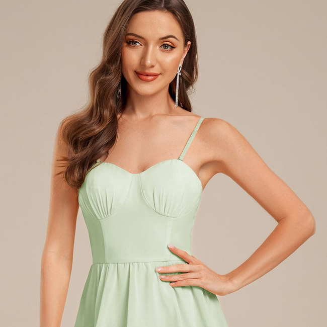Ruffled Chiffon Sleeveless Wedding Guest Dress-gallery-33683621380170