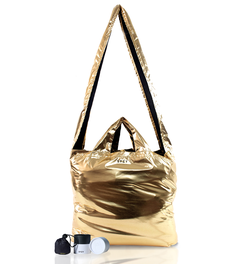 METALLIC GOLD PACKABLE TOTE BAG