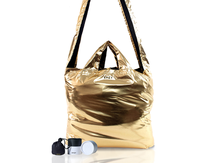 METALLIC GOLD PACKABLE TOTE BAG