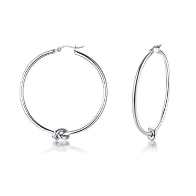 Knot Hoop Earrings-gallery-30351667331130