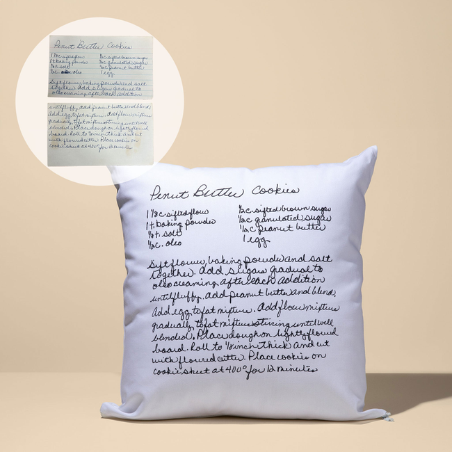 White Canvas Custom Family Recipe Decorative Pillow-gallery-43702150234335