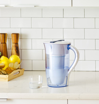 10 Cup Round 5-stage Water Filtration Pitcher with Ready-Pour™ technology