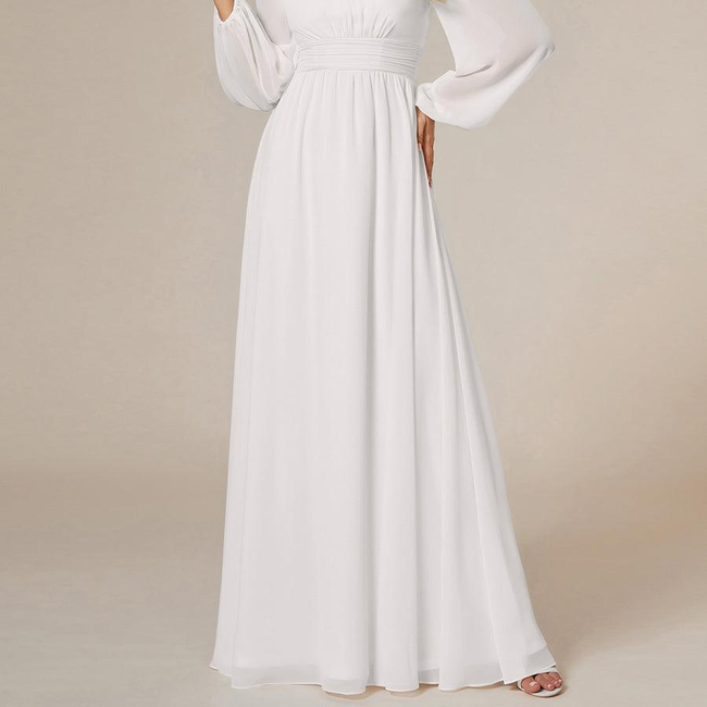 ever CELESTE|Chiffon Long Sleeve A-Line Round Neckline Formal Dress-gallery-33138919309386