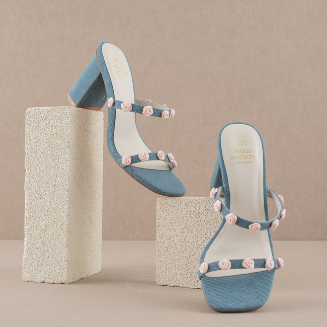 The Nia | Denim Rosette Adorned Heel-gallery-34702047150257