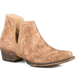 Roper Ava (Tan) - Women's Ankle Cowgirl Boot
