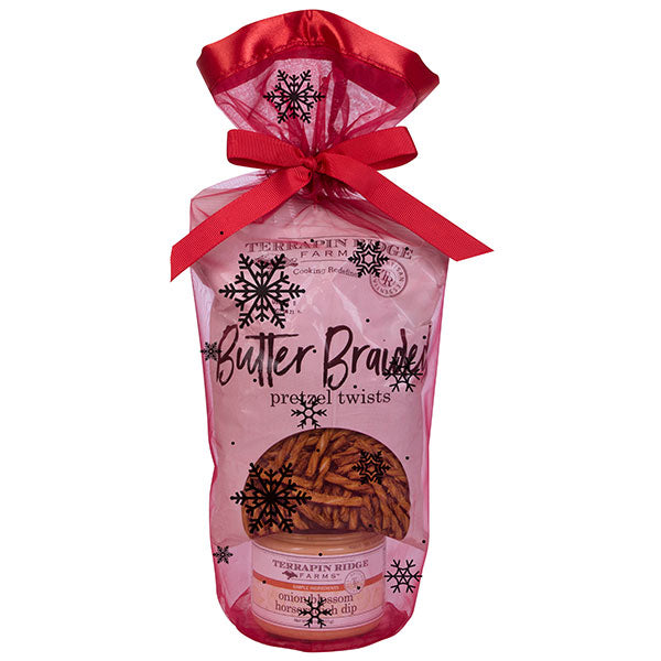 Holiday Grab and Go Giftset with Onion Blossom Horseradish Dip and Braided Pretzel Twists-gallery-30197685354561