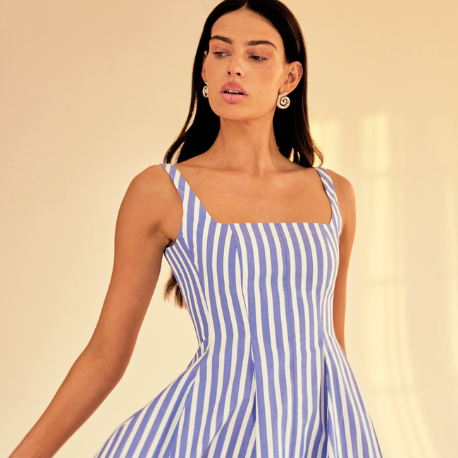 Courtney Wide Stripe Poplin Dress-gallery-43986770100474