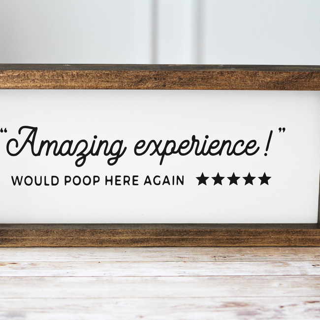 Bathroom Wall Sign Amazing Experience! Would poop here again.-gallery-13762338816070
