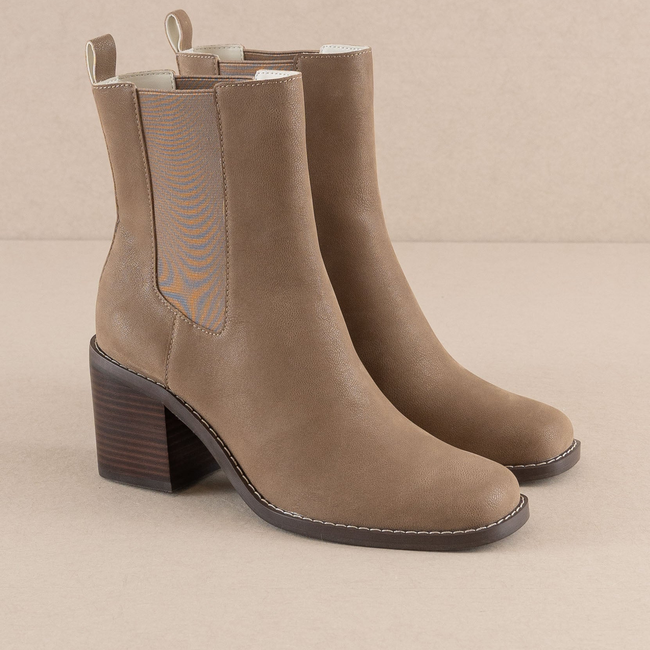 The Dakota | Dark Taupe Heeled Chelsea Bootie-gallery-36226963177649