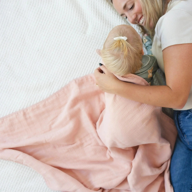100% Muslin Cotton Blanket – Coral Pink Solid (Available in Two Sizes)-gallery-46906245611753