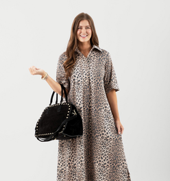 Weekender Caftan Dress - Khaki Leopard