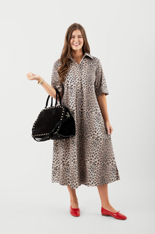 Weekender Caftan Dress - Khaki Leopard