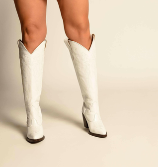 Aspen White Wide Calf Boots