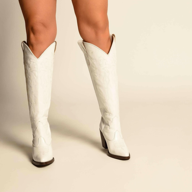 Aspen White Wide Calf Boots-gallery-41400052383968