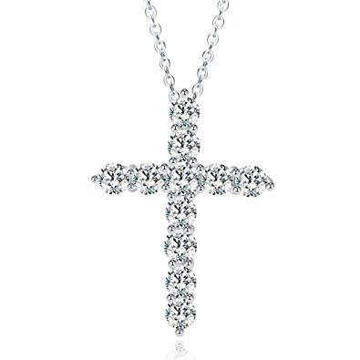 Faith Cubic Zirconia Cross Necklaces-gallery-30352359489594