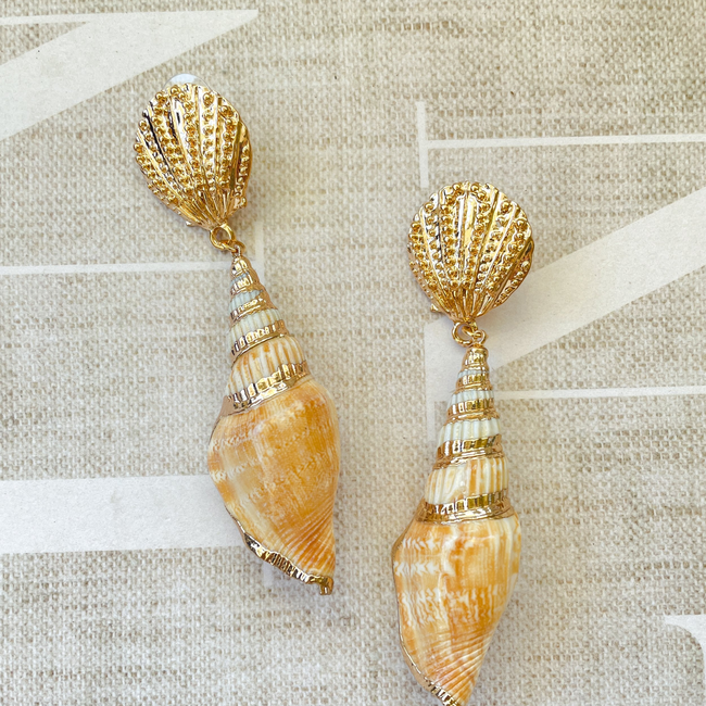 Seashell Dangle Earrings-gallery-31803752284235