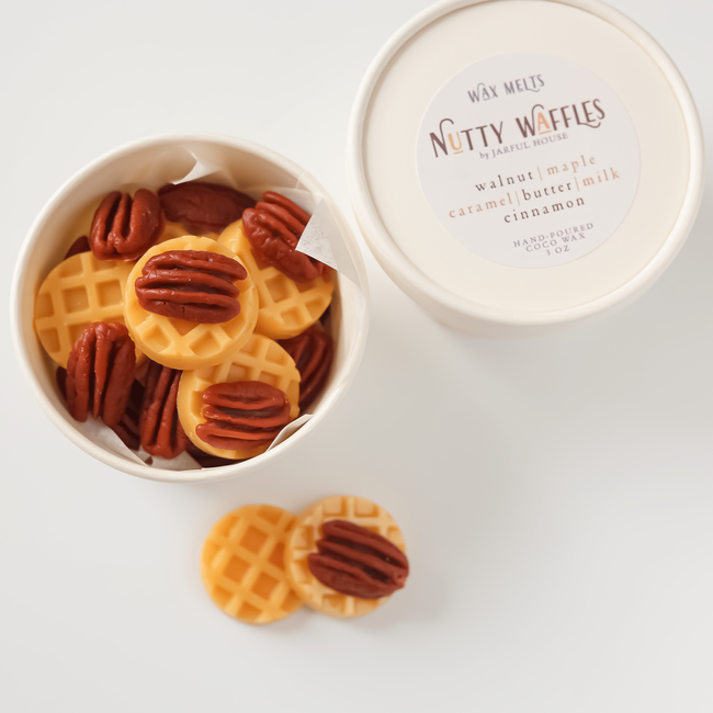 Nutty Waffles Wax Melts – Waffle & Pecan Shapes, Sweet Maple Caramel Scent-gallery-33440882982982