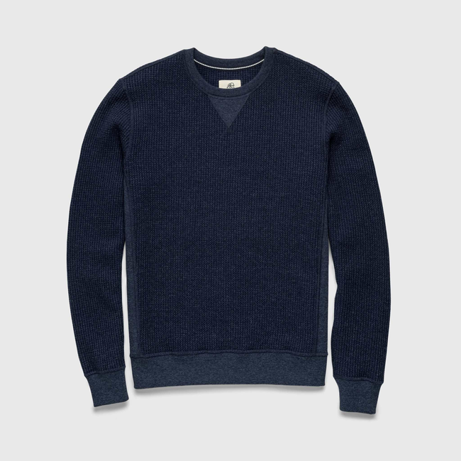 Butch Waffle Thermal Crewneck - Navy Heather-gallery-44013881852162