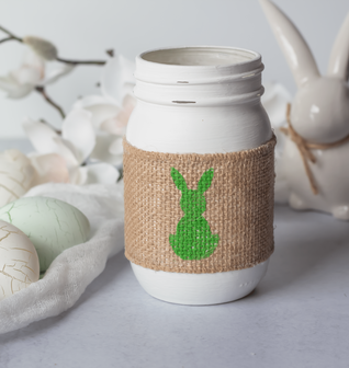 Easter Bunny Table Decor Mason Jar Vase