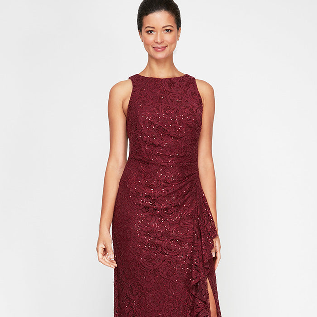 Petite Elaine Sleeveless Lace Gown-gallery-42528582697216