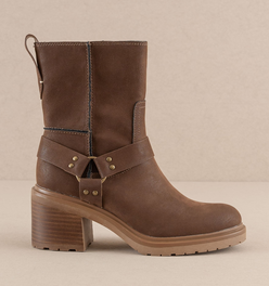The Clyde | Coffee Moto Inspired Ankle Boot