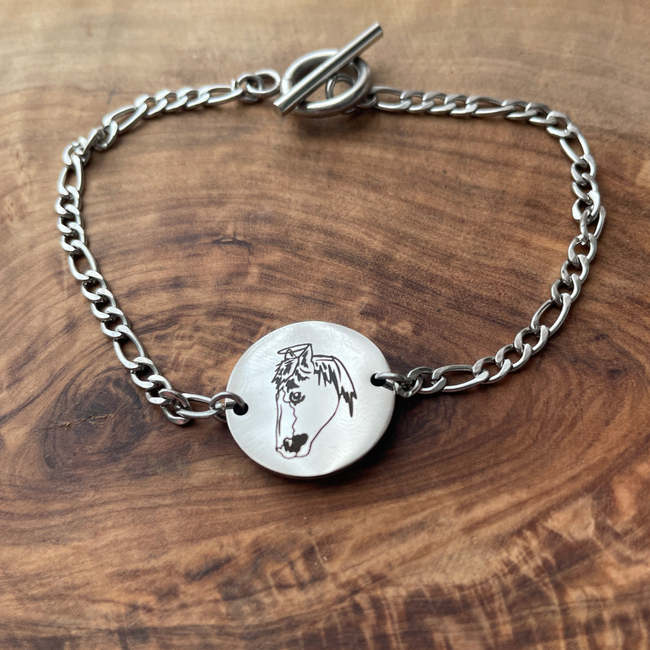 Custom Engraved Pet Portrait Bracelet-gallery-49125886755138