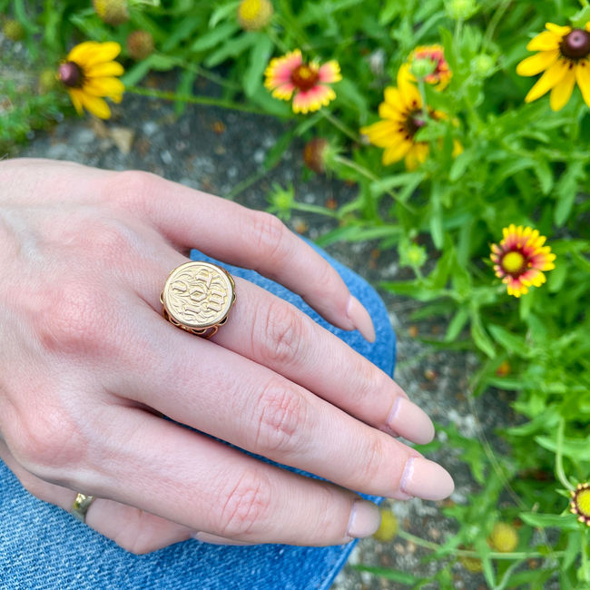 Antique yellow 18K Toi et Moi ring, size 5.75-gallery-53768587018555