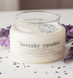 Soy Candle Lavender Meadow 10 oz. with Dry Lavender