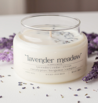 Soy Candle Lavender Meadow 10 oz. with Dry Lavender