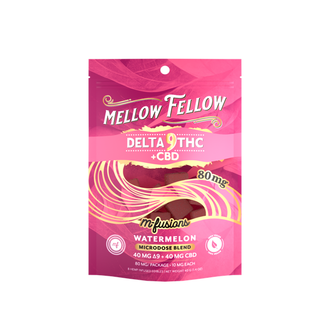 Microdose M-Fusions Gummies - Delta 9 THC + CBD 8ct 80mg - Watermelon-gallery-38252984434894