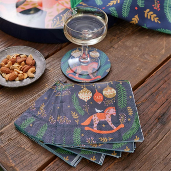 Holiday Horse Paper Cocktail Napkins (Pack of 20)