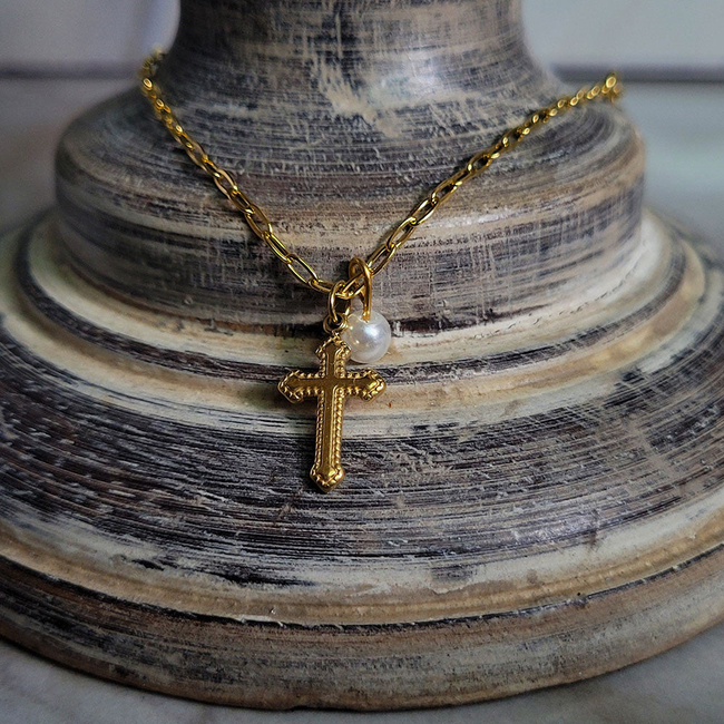Cross Gold Anklet-gallery-42474111959290
