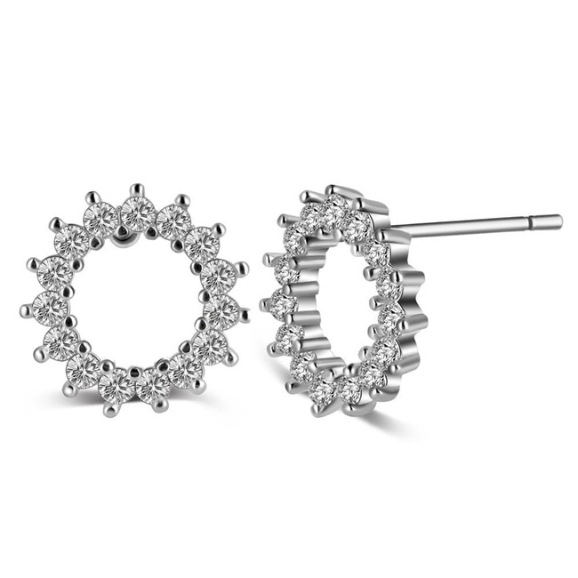 Crystal Halo Stud Earrings-gallery-30351436447802
