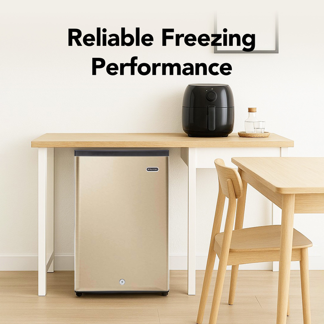 Whynter 2.1 cu ft Upright Freezer with Lock in Rose Gold,  Energy Star Rated CUF‑210SSG-gallery-47034127483128
