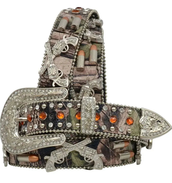 3D Topaz Studded Camo Belt - Womens Belt