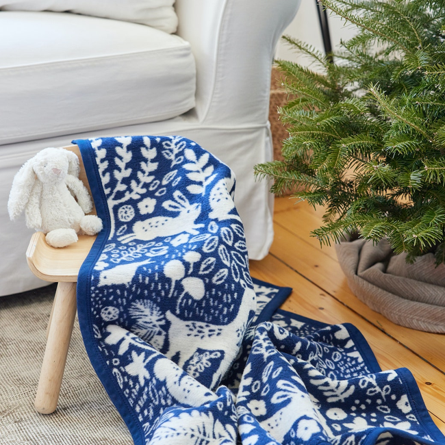 Whimsical Woods Navy Mini Blanket-gallery-33280890077357