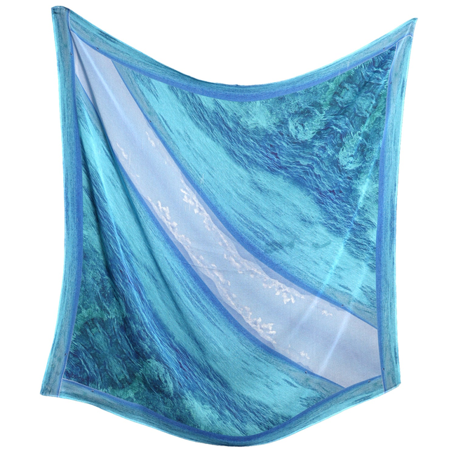 Silk 26 Inch Square Scarf - Ocean And Sky - Blues and Teal-gallery-53111420223784
