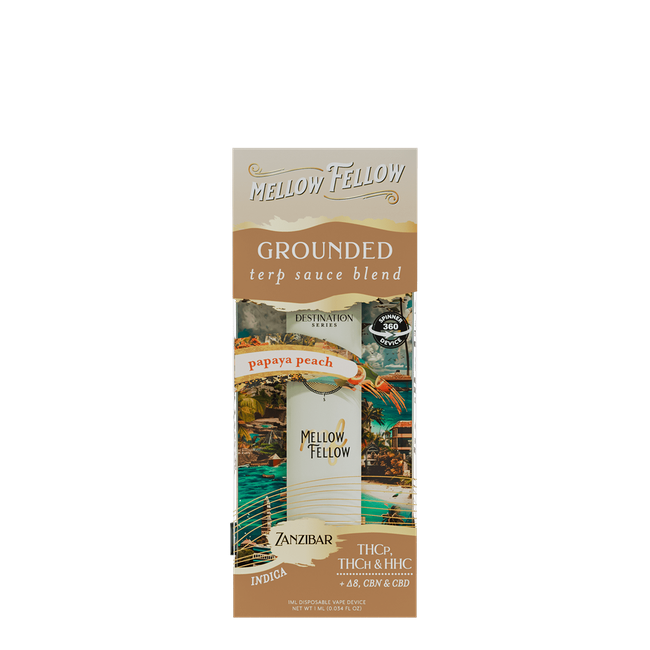 Grounded Blend - Terp Sauce 1ml Disposable Spinner Vape - Papaya Peach (Indica)-gallery-36989962453198
