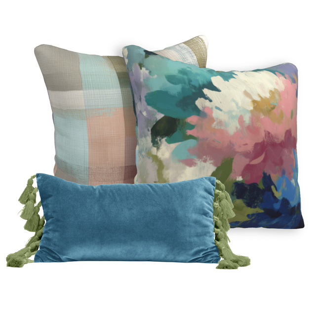 Garden Study Velvet Printed Pillow-gallery-34938431209585