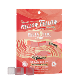 Microdose M-Fusions Gummies - Delta 9 THC + CBD 8ct 80mg - Strawberry